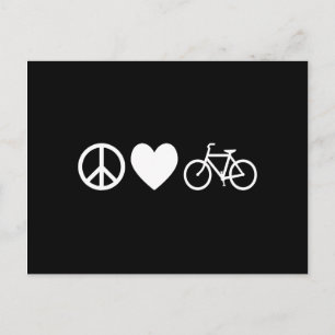 Peace Love and Bicycles Postcard