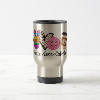 Peace Love and Cafecito Travel Mug, Coffee Travel Mug