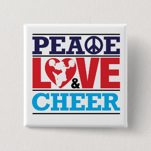 Peace, Love and Cheer Button