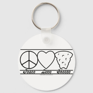 Peace Love and Cheese Key Ring
