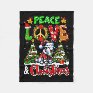 Peace Love And Christmas Adorable Santa Goat Owner Fleece Blanket
