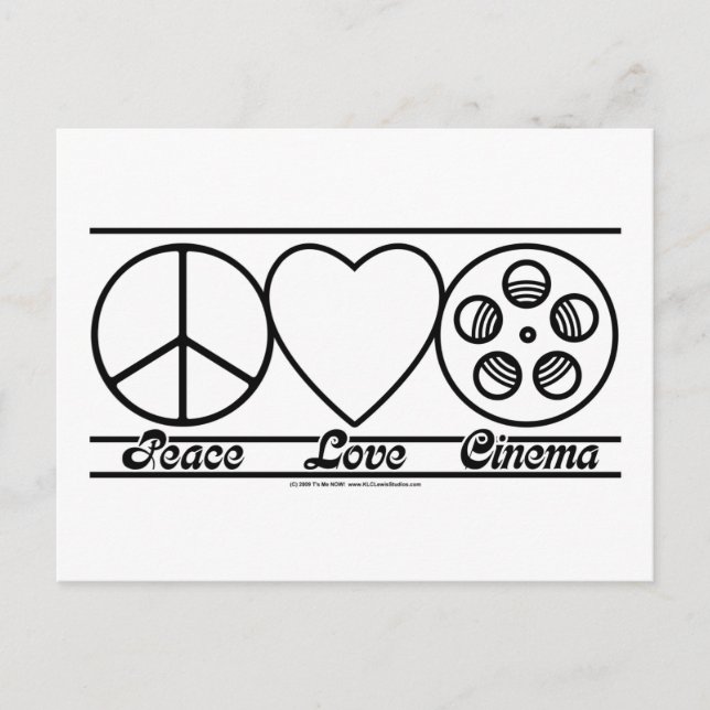 Peace Love and Cinema Postcard (Front)