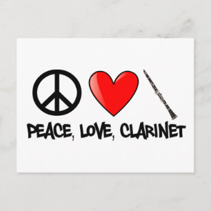 Peace, Love, and Clarinet Postcard