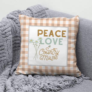Peace Love and Country Music Cushion