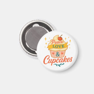 Peace love and Cupcake Magnet