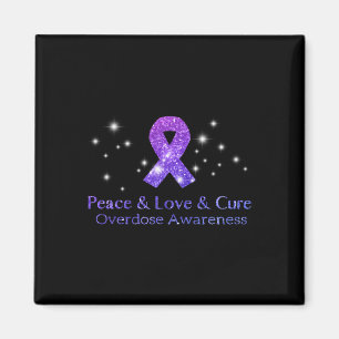 Peace Love And Cure Opioid Overdose Awareness Magnet