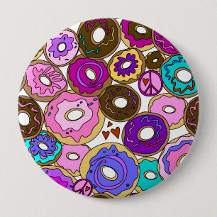 Peace Love and Doughnuts 10 Cm Round Badge