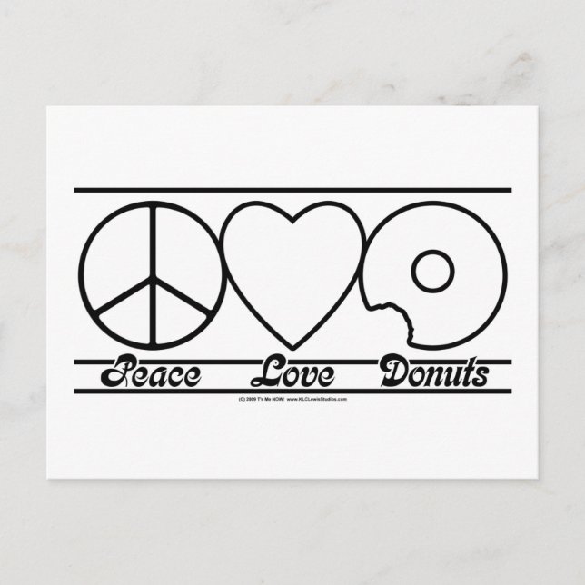 Peace Love and Doughnuts Postcard (Front)