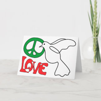 Peace, Love and Dove Blank Card