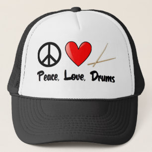 Peace, Love, and Drums Trucker Hat