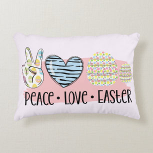 Peace, Love, and Easter Decorative Cushion