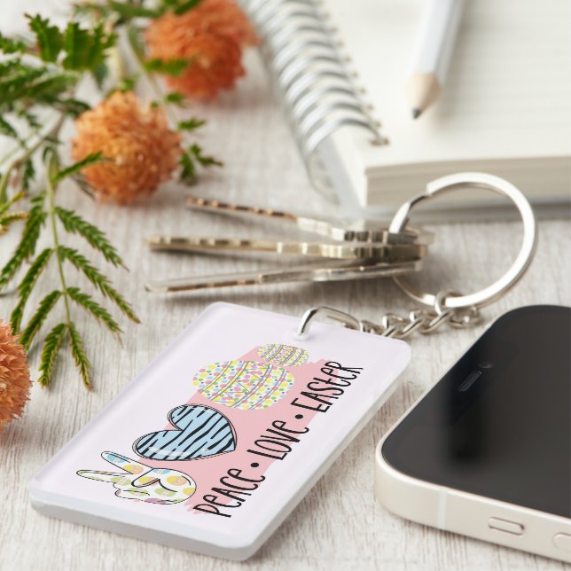 Peace, Love, and Easter Key Ring (Front Right)