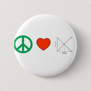 Peace Love and Economics 6 Cm Round Badge