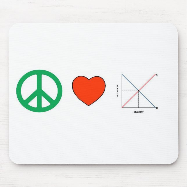 Peace Love and Economics Mouse Pad (Front)