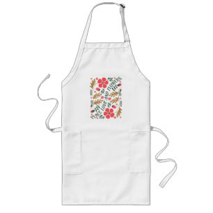 Peace Love and Flowers Retro Boho Floral Long Apron