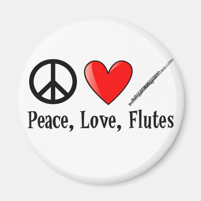 Peace, Love, and Flutes Magnet (Front)