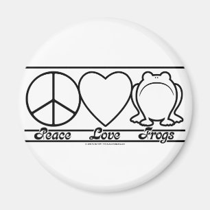Peace Love and Frogs Magnet