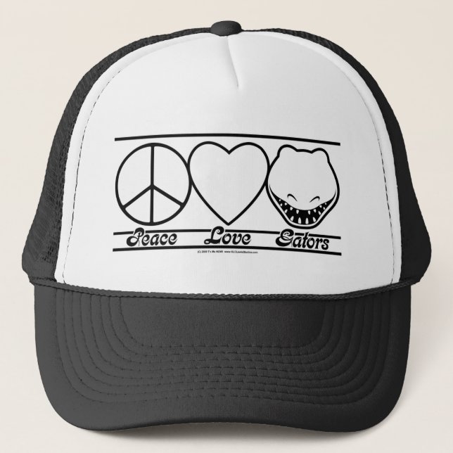 Peace Love and Gators Trucker Hat (Front)