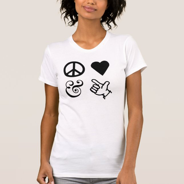 Peace Love And Get Your Guns Up T-Shirt (Front)