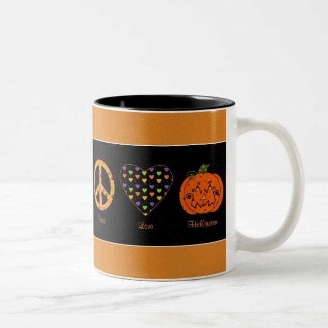 Peace, Love And Halloween Mug (Right)