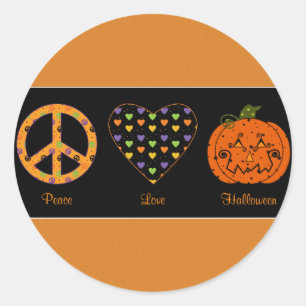 Peace, Love And Halloween Sticker