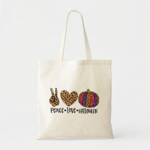 Peace, Love, and Halloween Tote Bag
