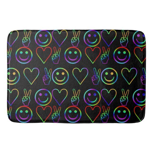 PEACE , LOVE  AND HAPPINESS BATH MAT (Front)