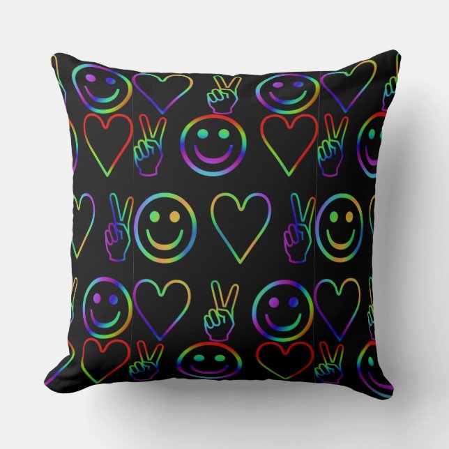 PEACE , LOVE  AND HAPPINESS CUSHION (Front)