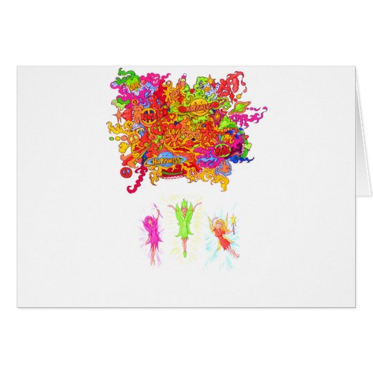 Peace, Love and Happiness Fairies. Card