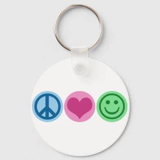 Peace Love and Happiness Key Ring