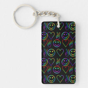 PEACE , LOVE AND HAPPINESS KEY RING