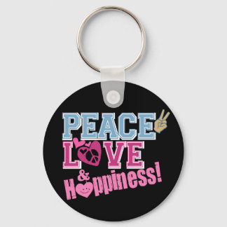 Peace Love and Happiness Key Ring