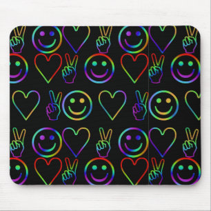 PEACE , LOVE AND HAPPINESS MOUSE PAD