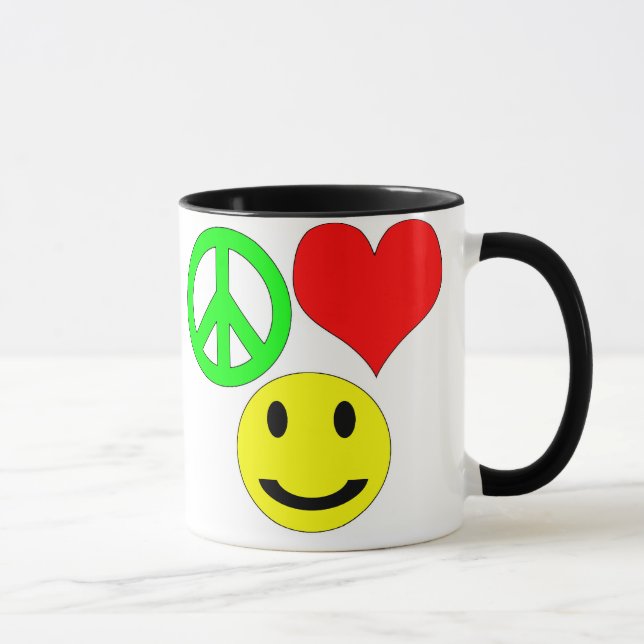 peace love and happiness mug (Right)