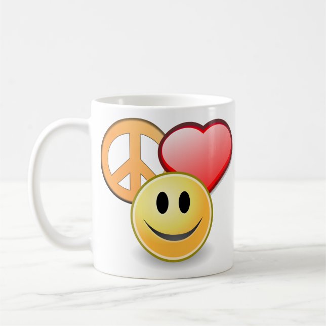 Peace Love and Happiness mug (Left)