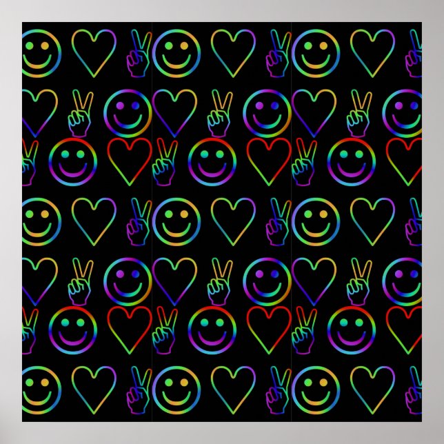 PEACE , LOVE  AND HAPPINESS POSTER (Front)