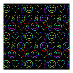 PEACE , LOVE AND HAPPINESS POSTER