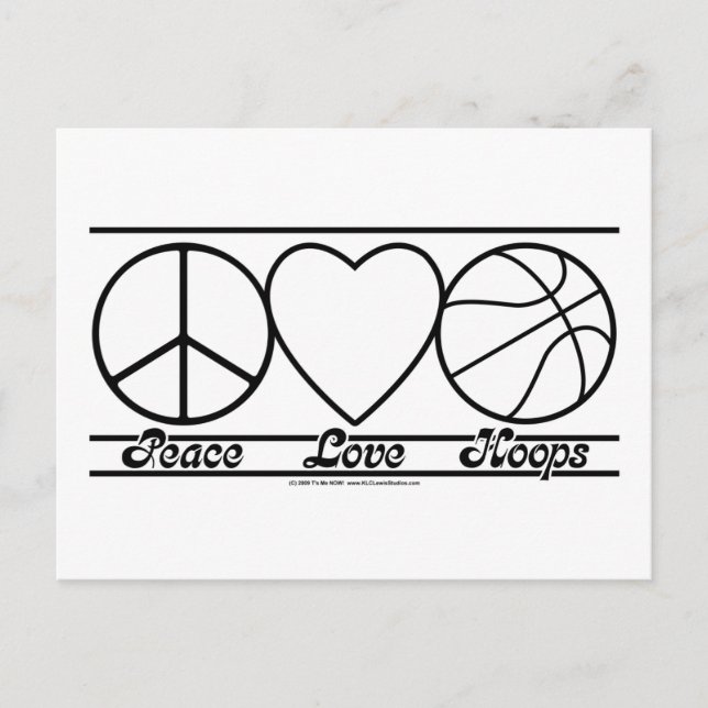 Peace Love and Hoops Postcard (Front)