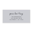 Peace Love and Hugs | Dove Grey Elegant Christmas