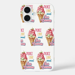peace love and ice cream iPhone 16 case