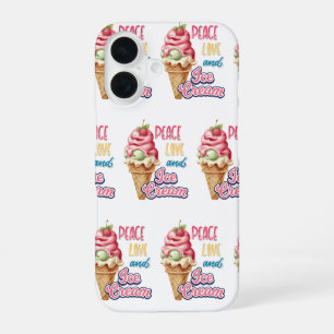 peace love and ice cream iPhone 16 case