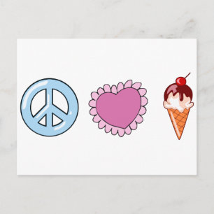 Peace Love and Ice Cream Postcard