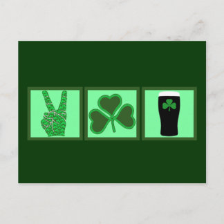 Peace,love and Irish beer Postcard