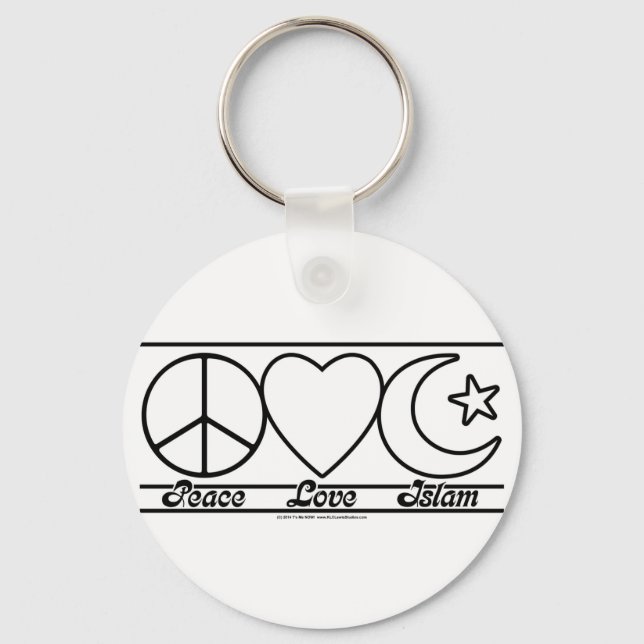 Peace Love and Islam Key Ring (Front)