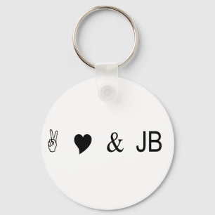 peace love and jb key ring