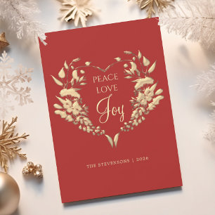 Peace Love and Joy Christmas Holiday Card