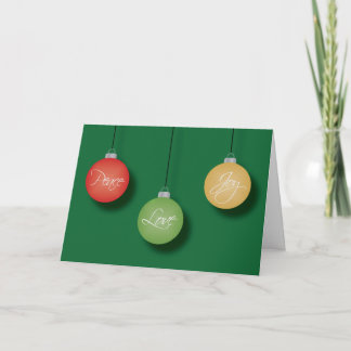 Peace, Love and Joy Christmas Holiday Card