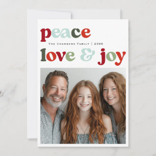 Peace Love and Joy Christmas Holiday Design Card