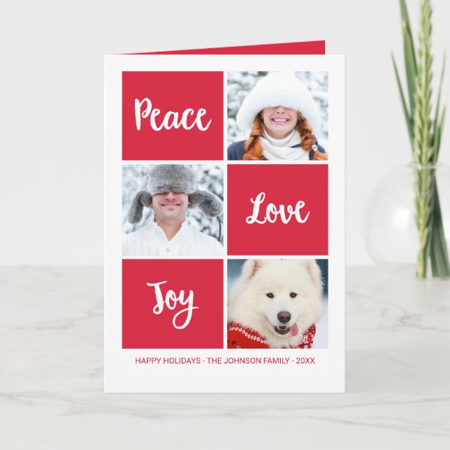 Peace Love and Joy | Custom Photo Holiday (Front)