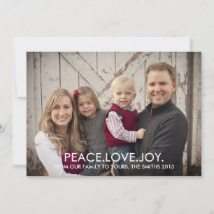 Peace, Love and Joy Holiday Photo Card 2013